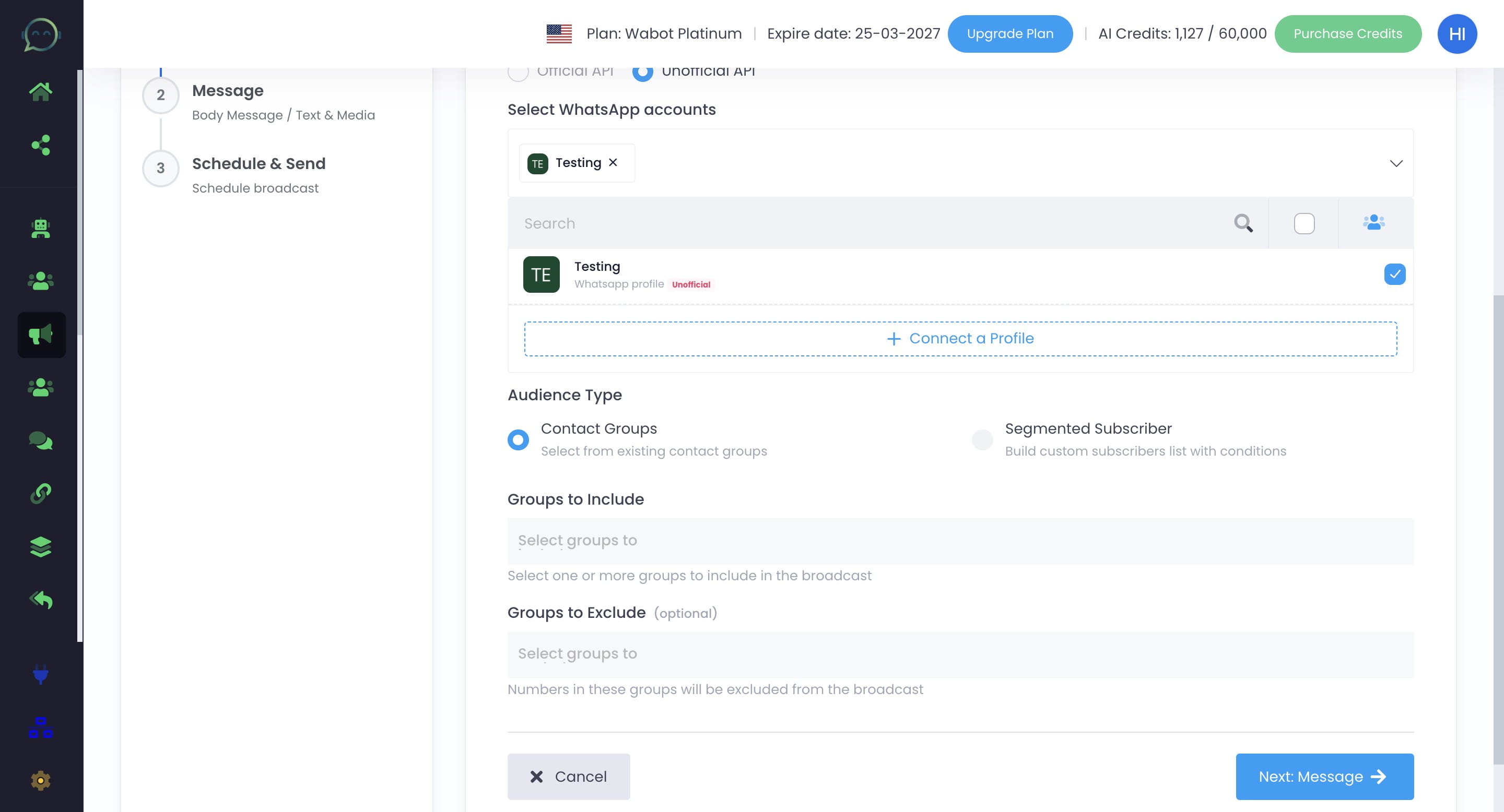 Click on "Contact Groups"