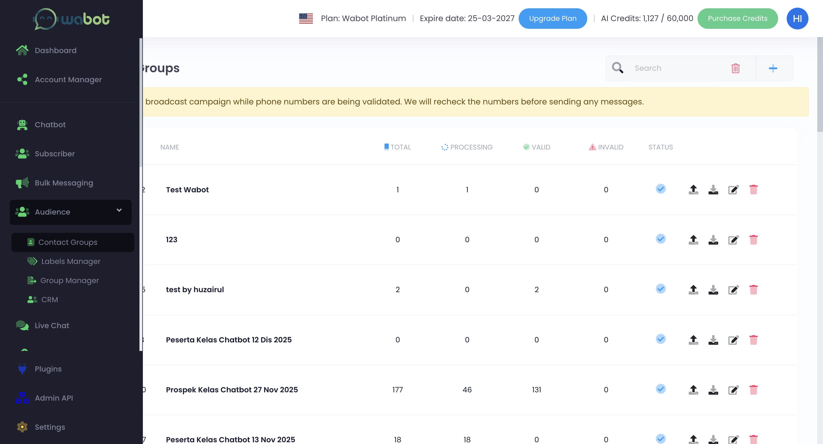 Click on "Bulk Messaging"