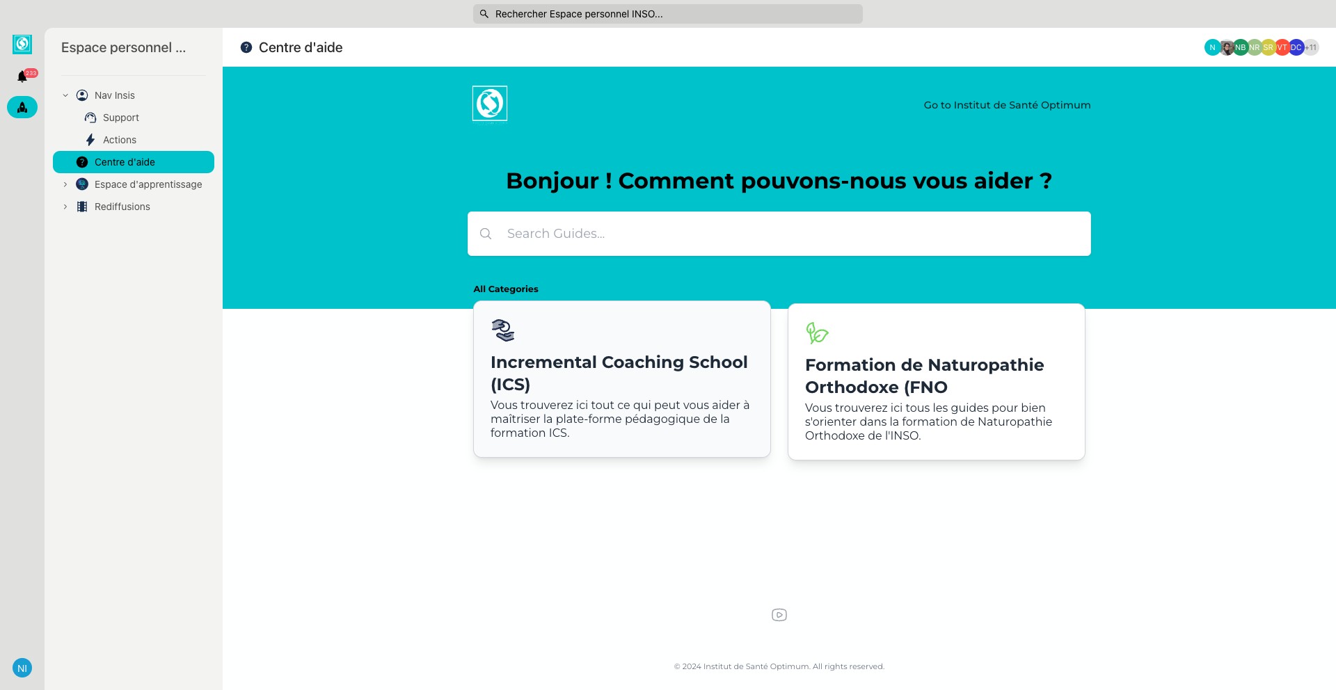 Cliquez sur « Centre d'aide » pour avoir des informations sur différents sujets (tutos, FAQ, etc).