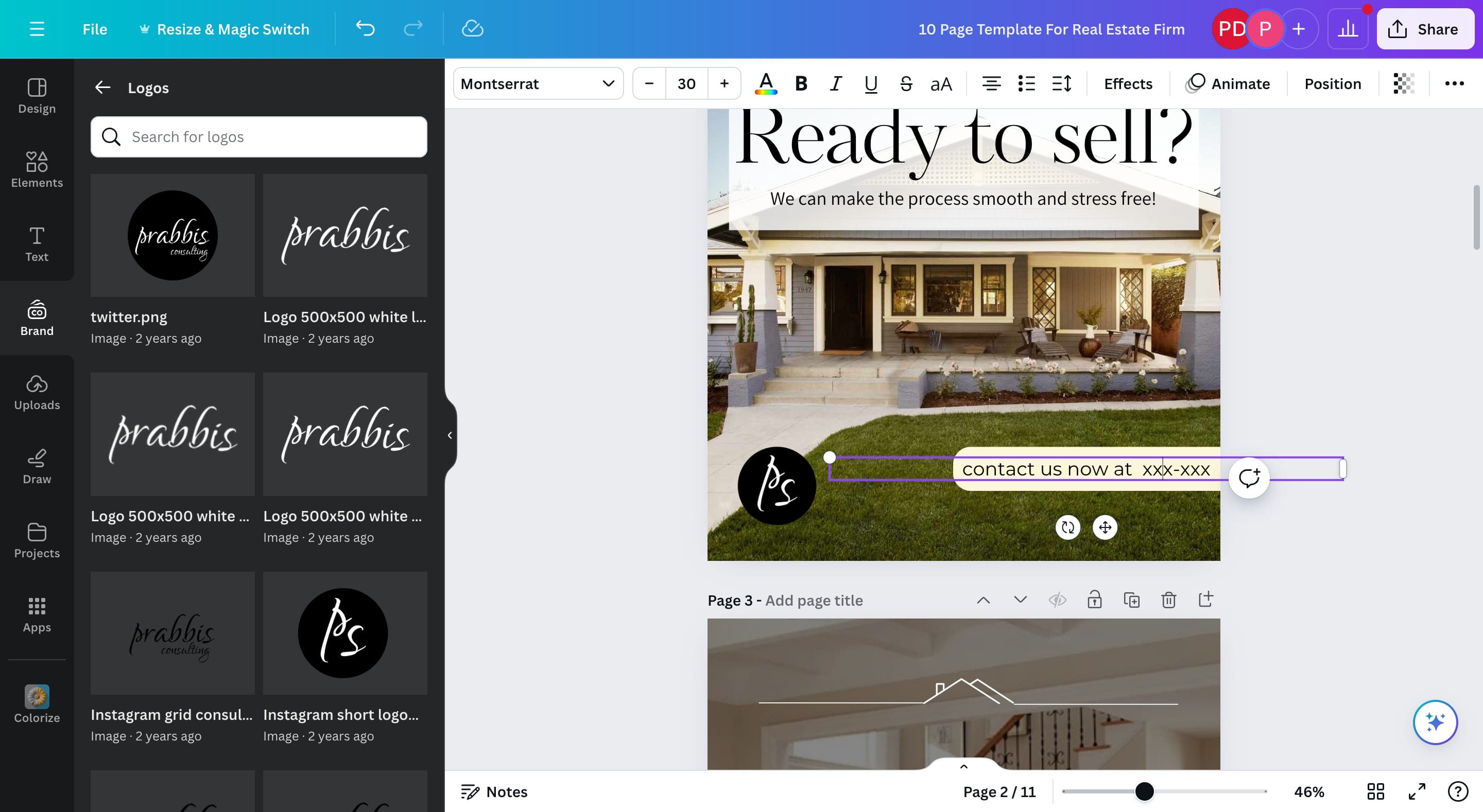 Make edits to other parts of the document to fit your brand