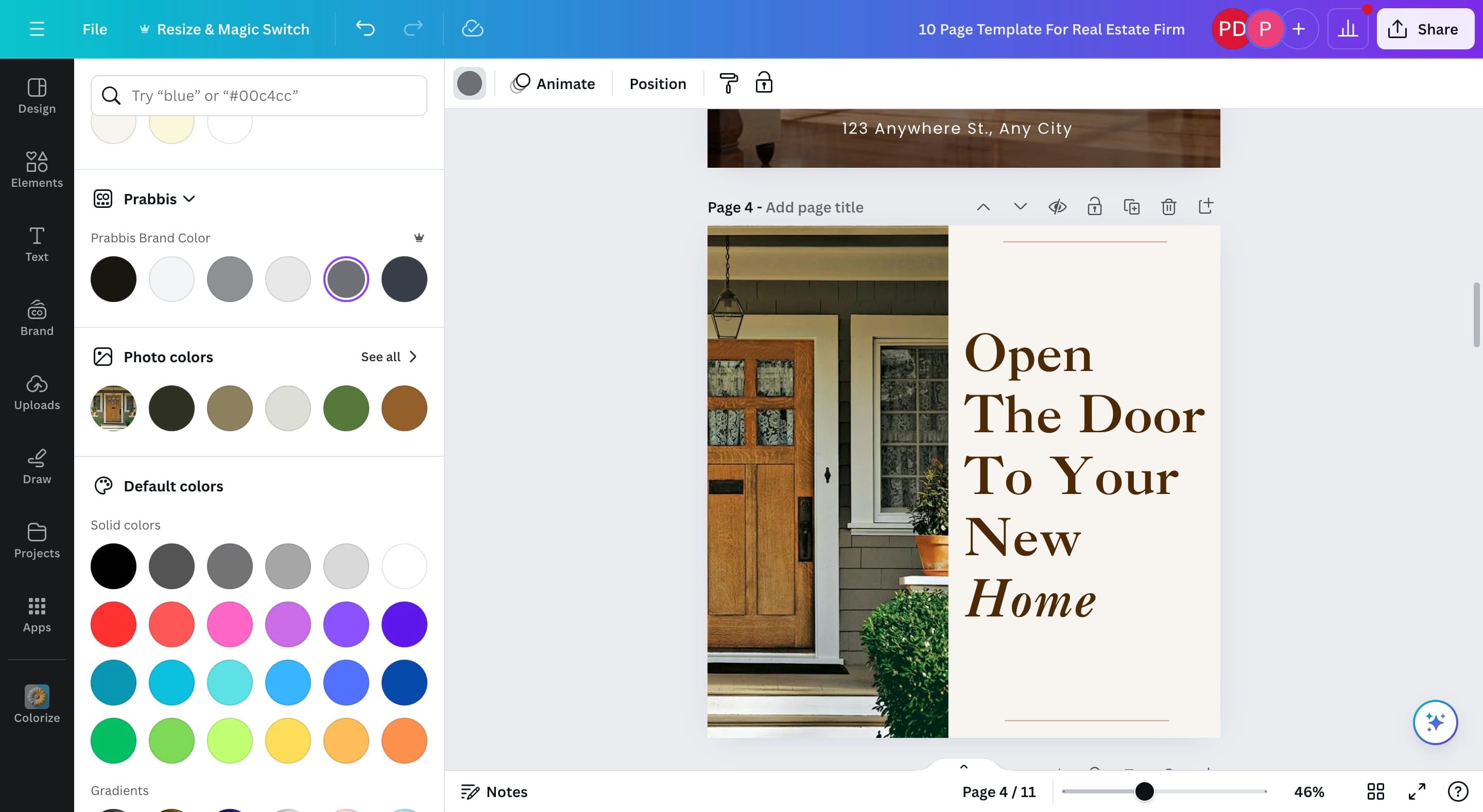 You can either select your brand colors or add a new color.