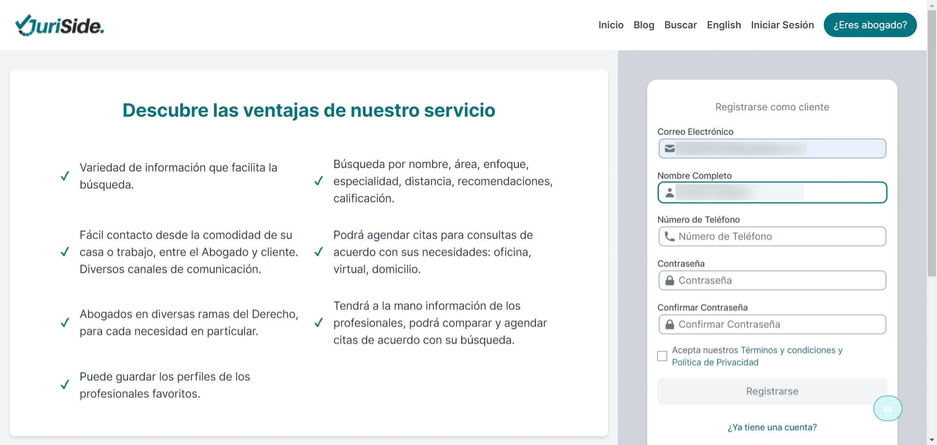 Incluir número teléfonico.