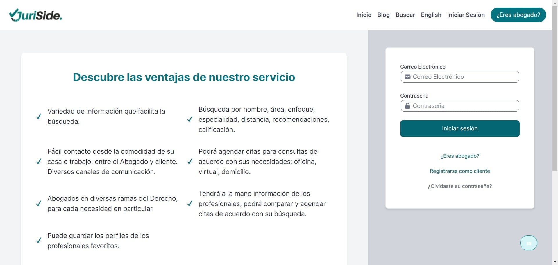 Click en "Registrarse como cliente"