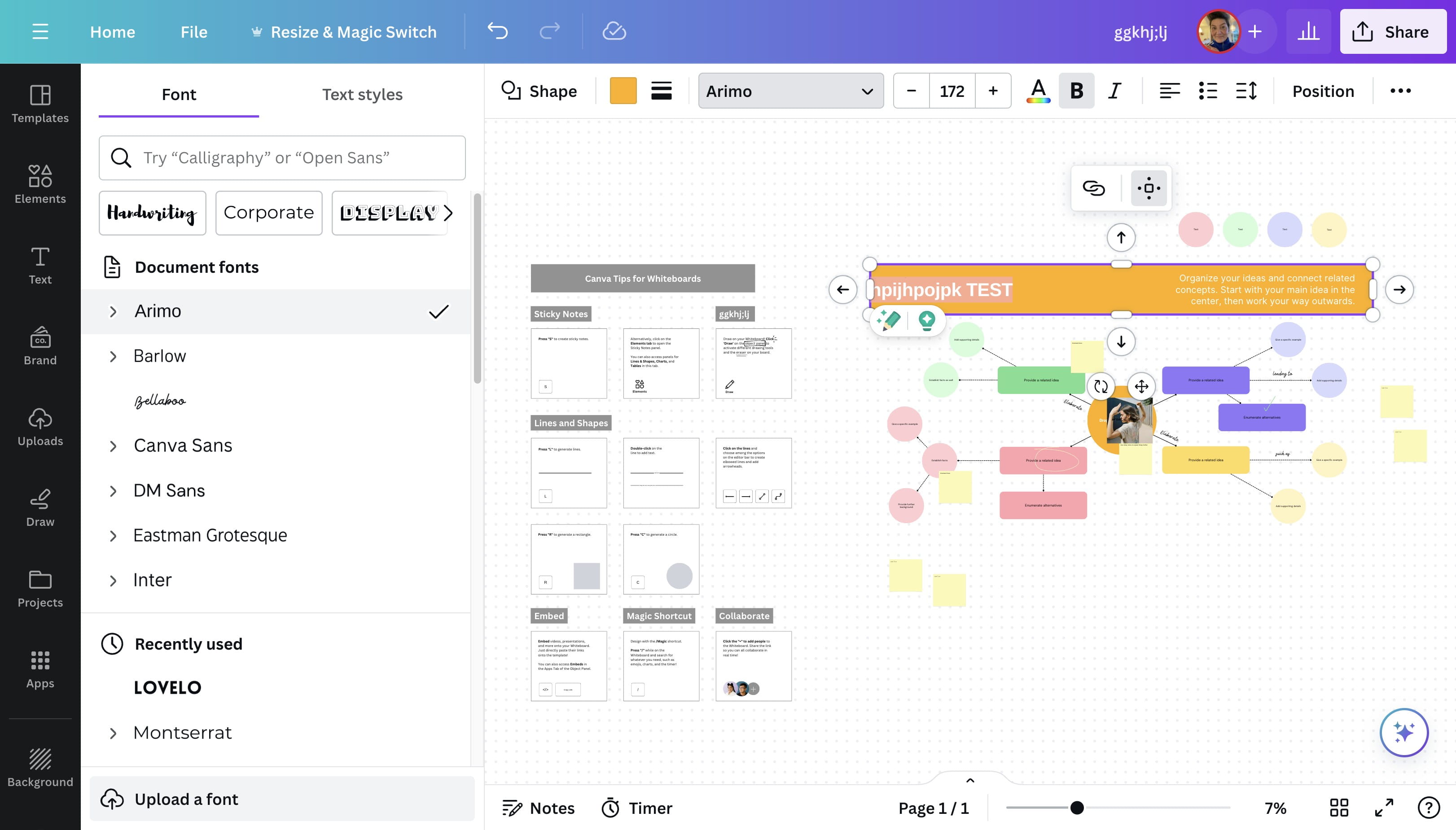 Click on new font (make sure you have selected  text)