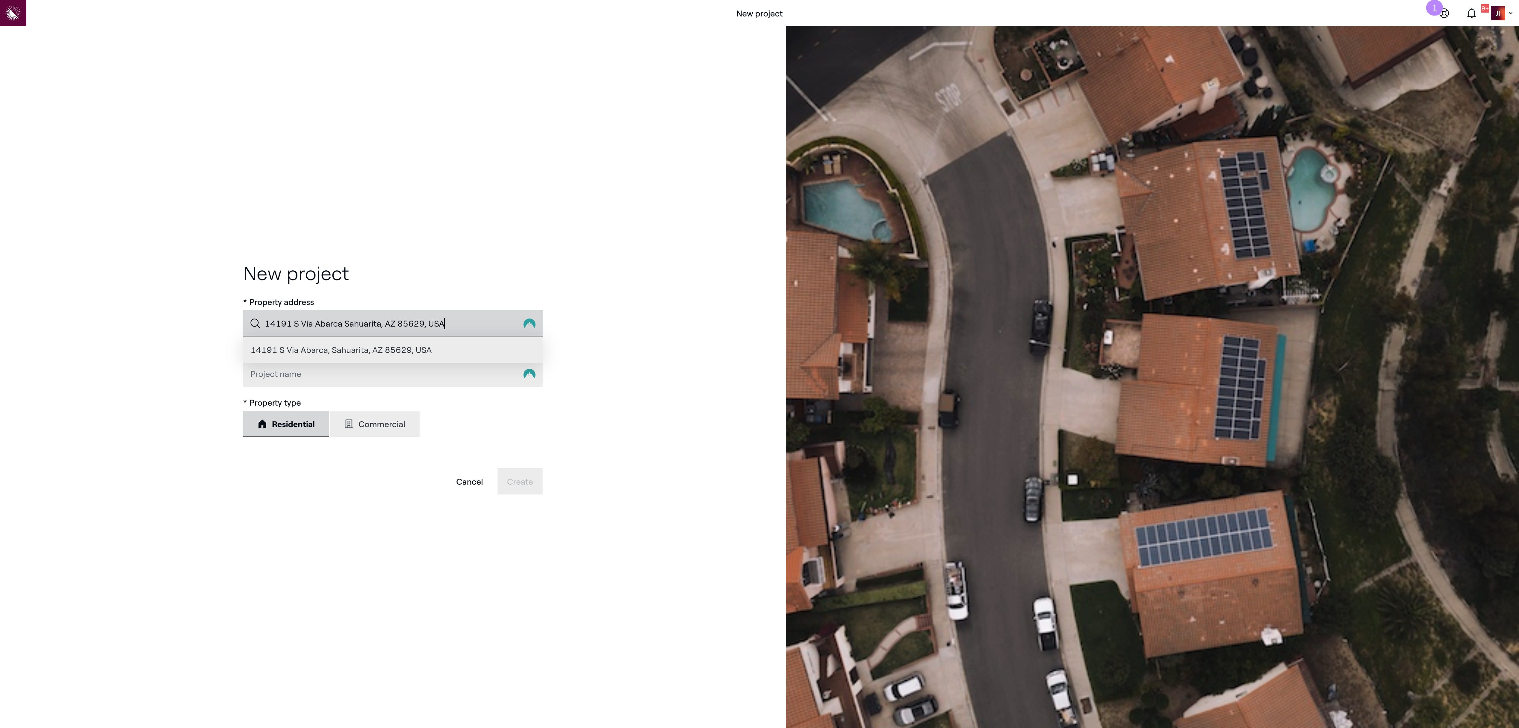 Enter the address and the click on the auto complete address that matches