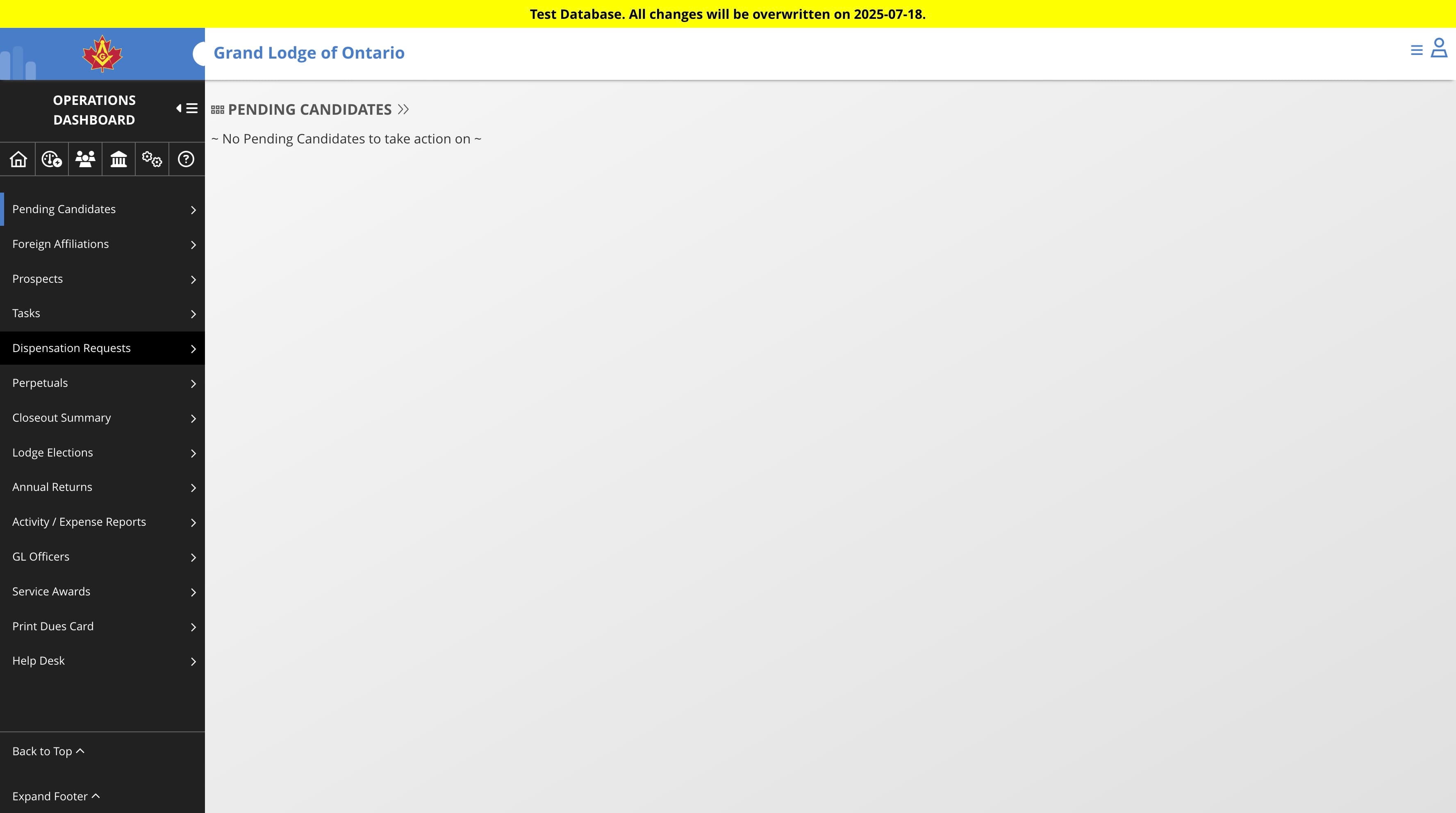 Click on "Dispensation Requests"