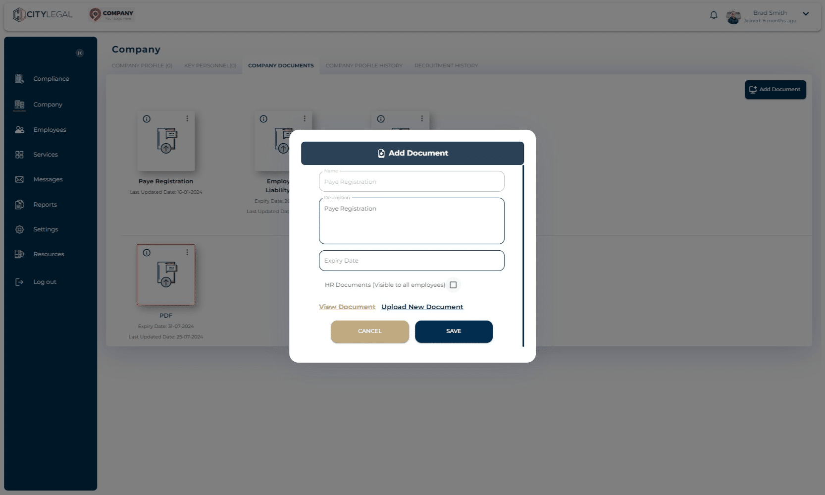 Tick the box that says 'HR document (visible to all employees)' and click 'Save'.