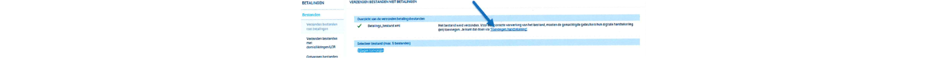 -	Na een geslaagde import kiest u voor 'Verzenden'.
-	Indien u zelf volmacht heeft kan u via de link 'Toevoegen handtekening' uw handtekening plaatsen