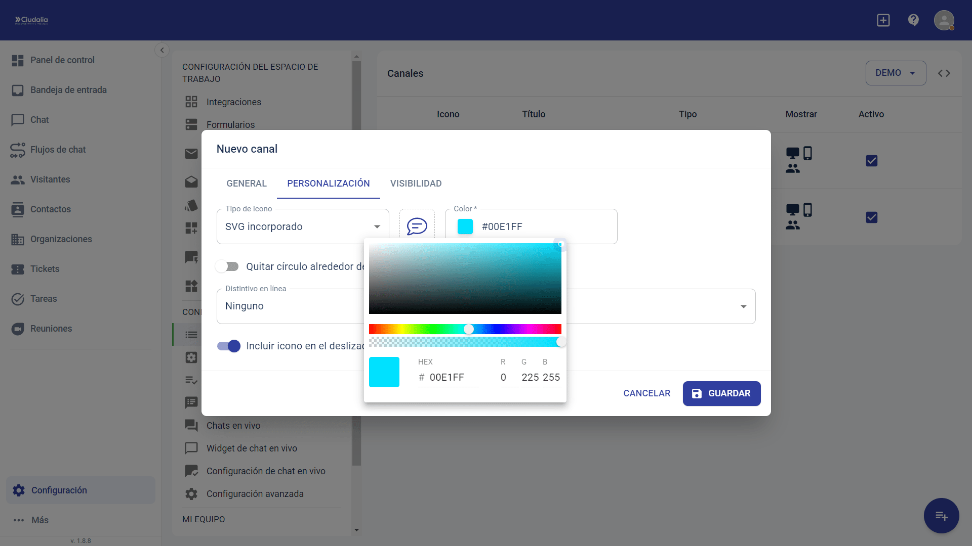 Y asigna un color de preferencia 