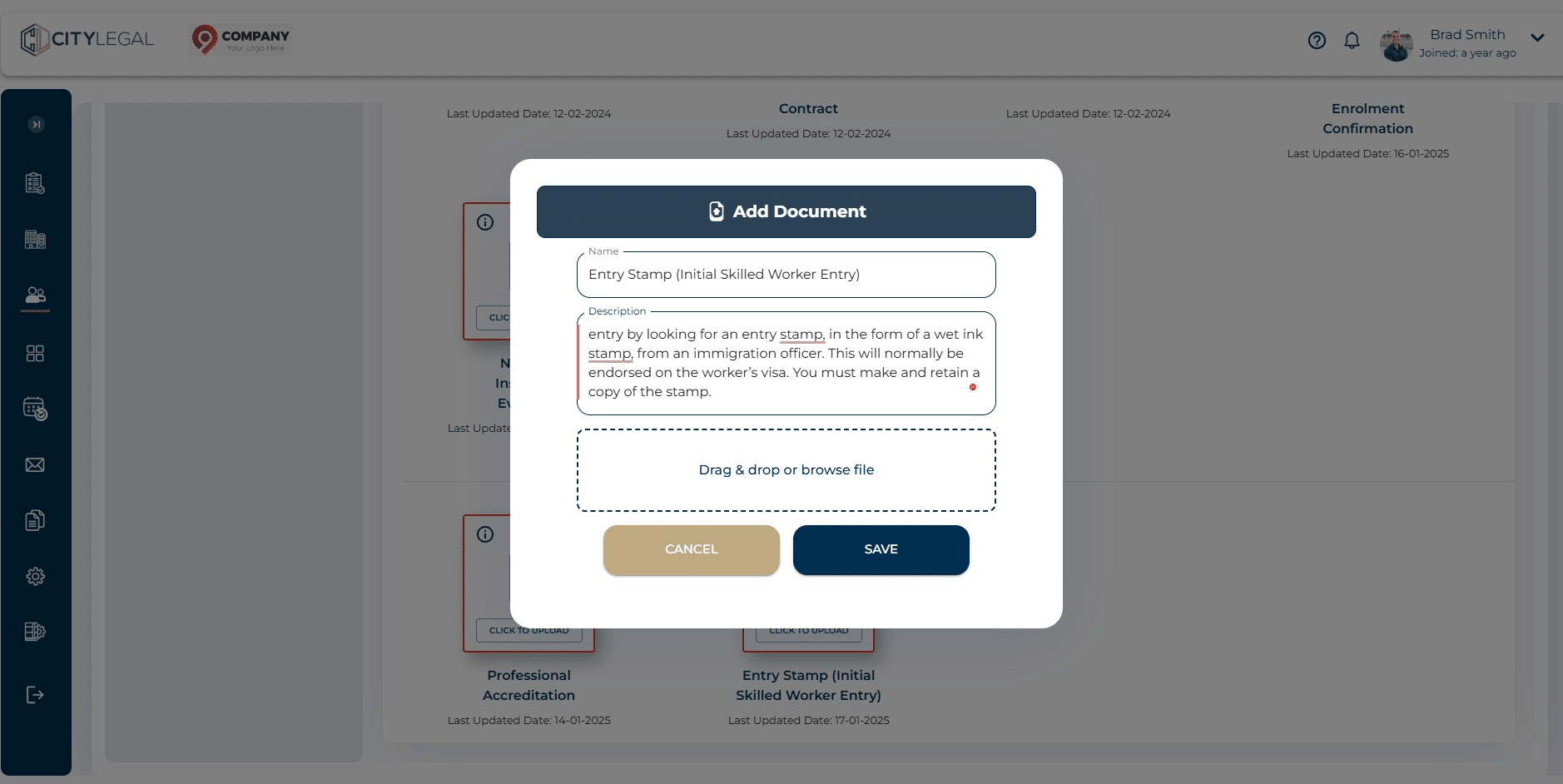 Click on "Drag & drop or browse file"