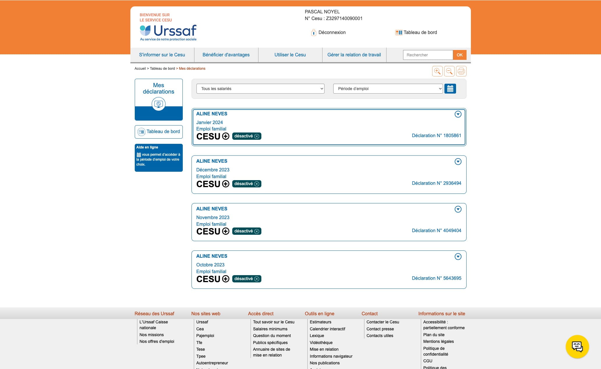 Click on "janvier 2024"