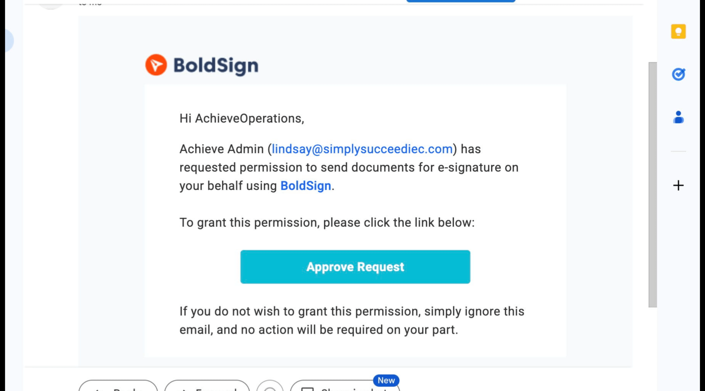 You will then receive an email like the one below. Click **Approve Request** to finish the verification process.
