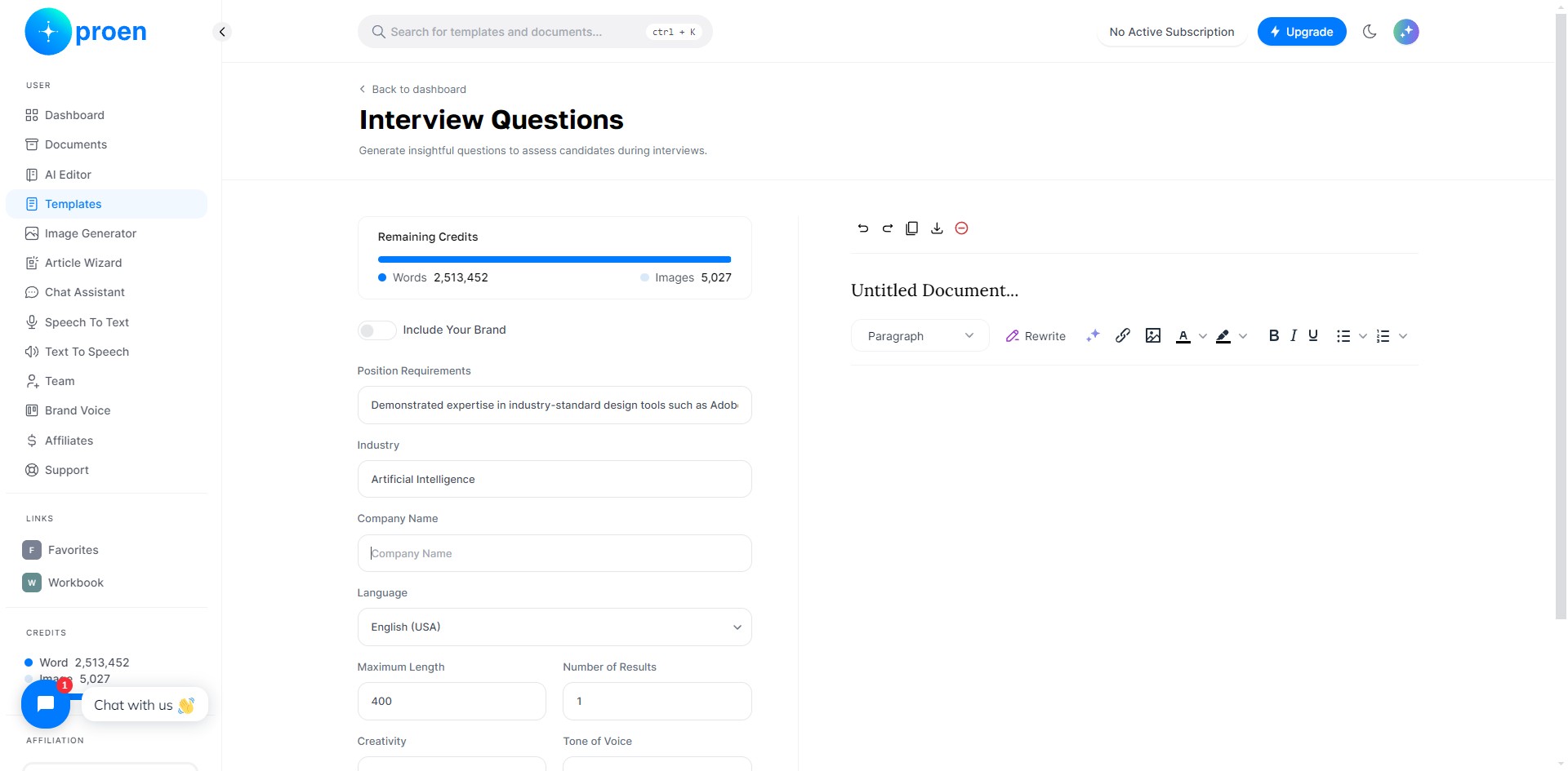 Provide the name of the company that is interviewing