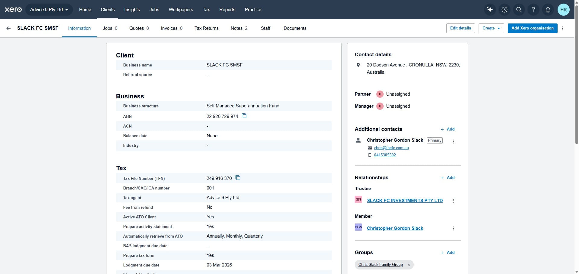 Copy the "ABN" for which the address to be updated from XPM