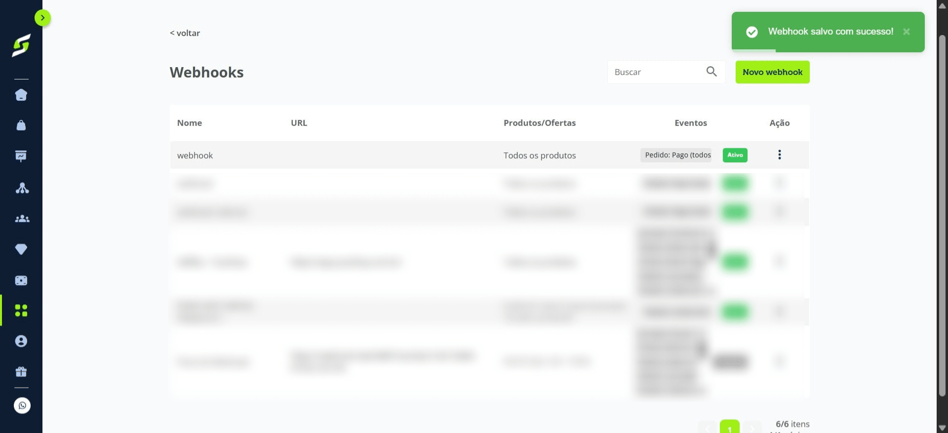 Pronto! Seu webhook do Outbrain foi criado com sucesso via SyncPulse.