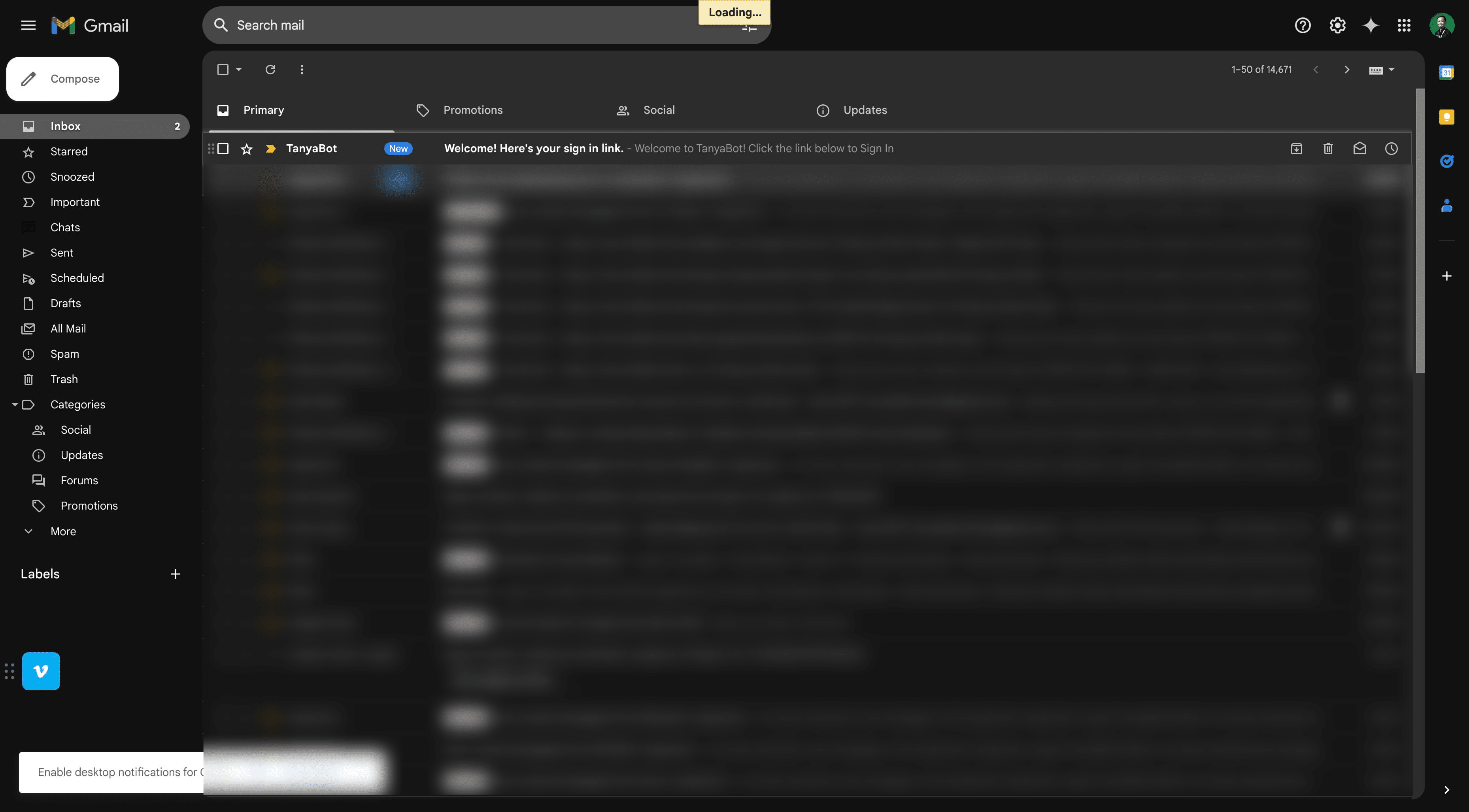 Click on email verification