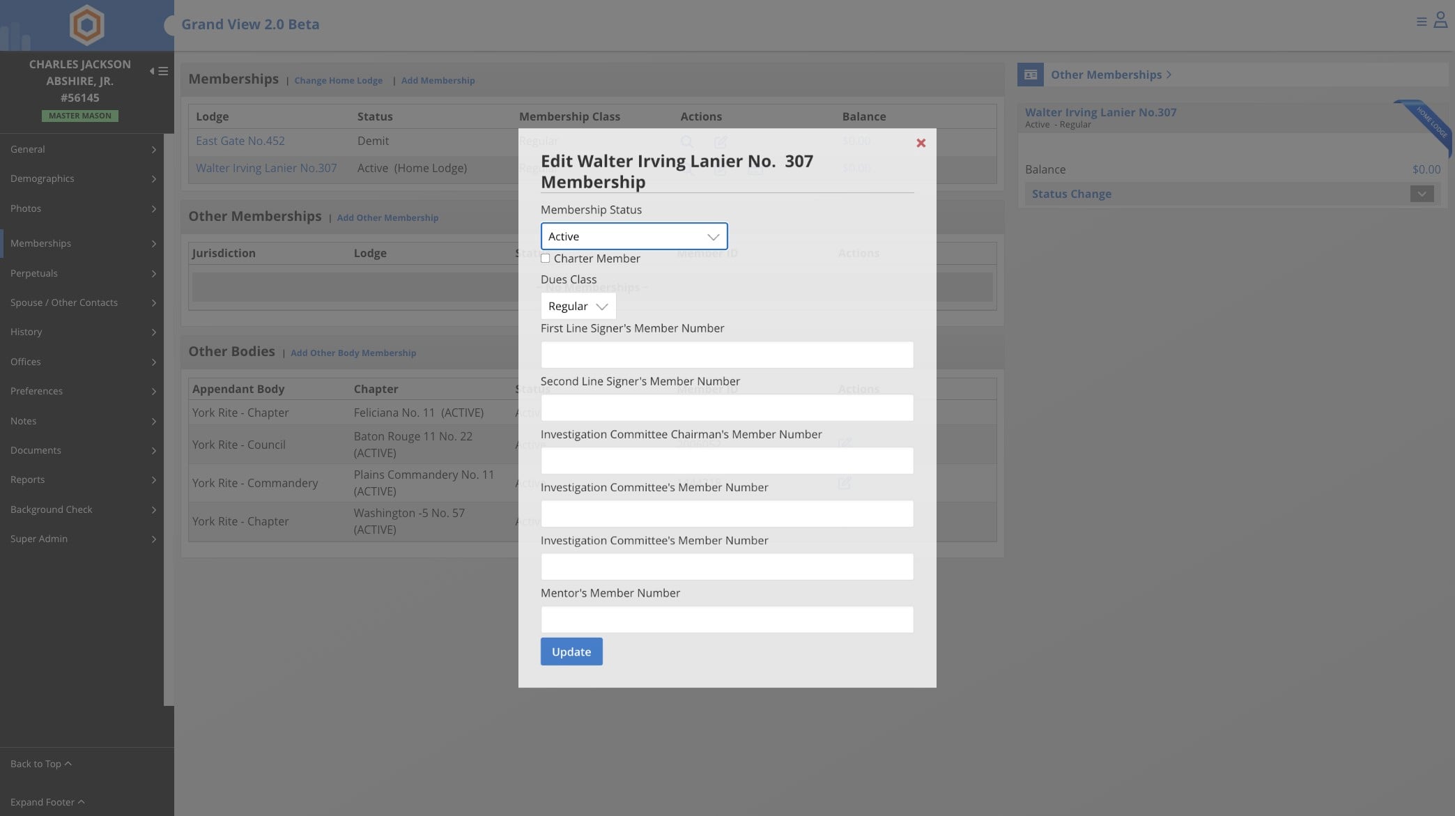 Click on  Membership Status and change to deleted