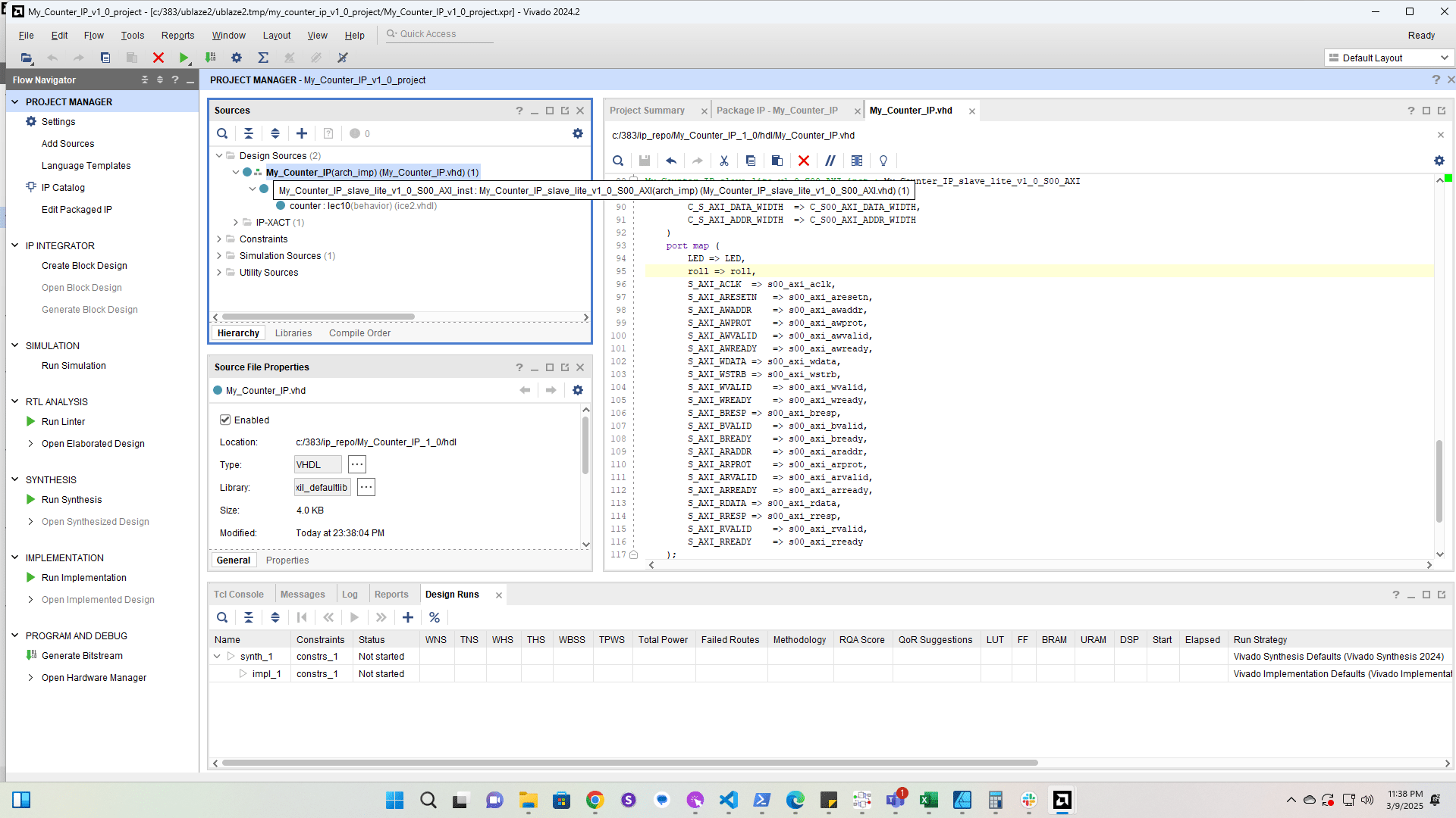 Open the subcomponent file