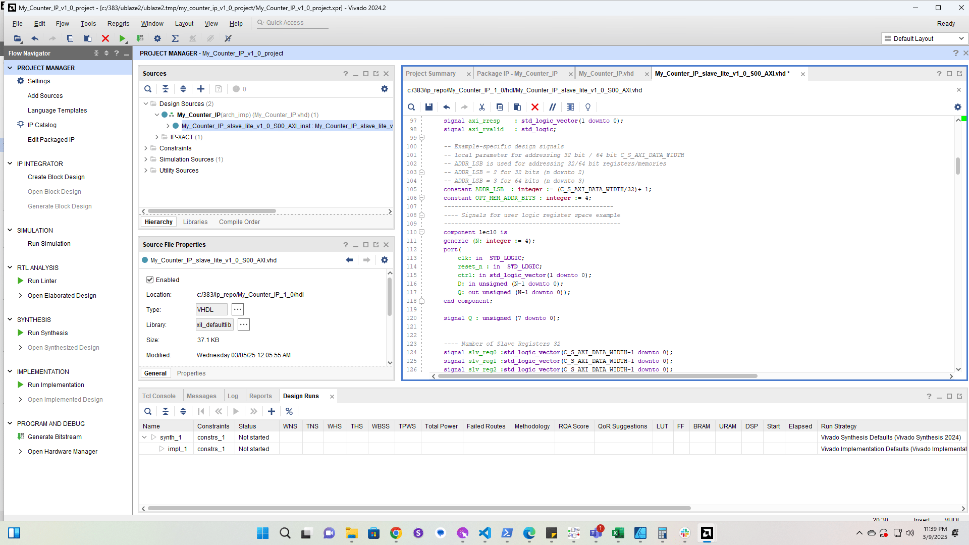 Add the roll port to the lec10 counter declaration