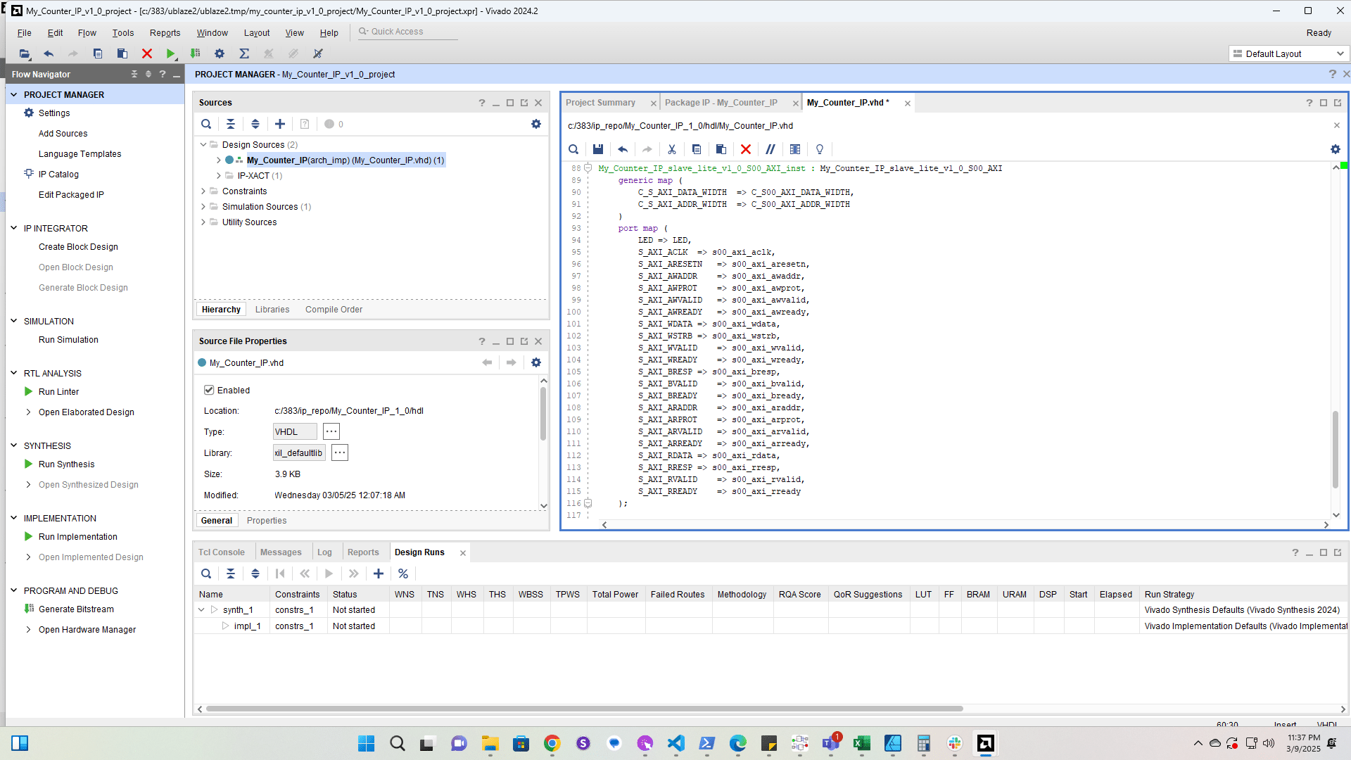 Add the roll port to the subcomponent instantiation
