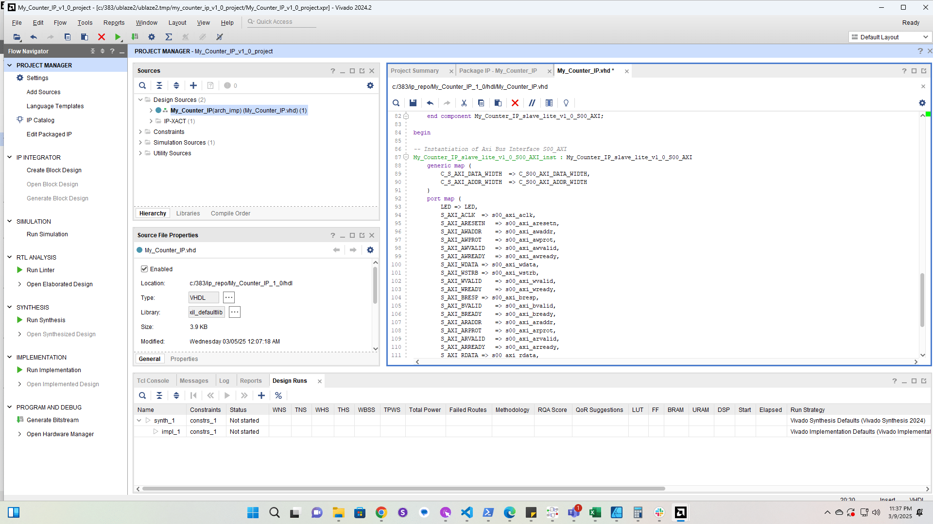 Add the roll port to the top IP component