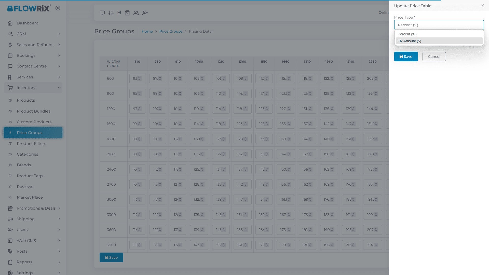This time change the price type from percent to **Fixed Amount**