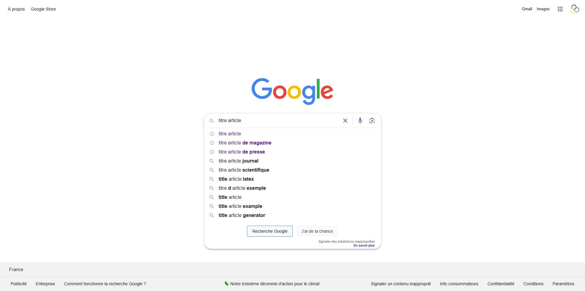 Vous testez des recherches probables dans Google. Vous validez celles avec des articles parmi lesquels vous souhaitez vous positionner.