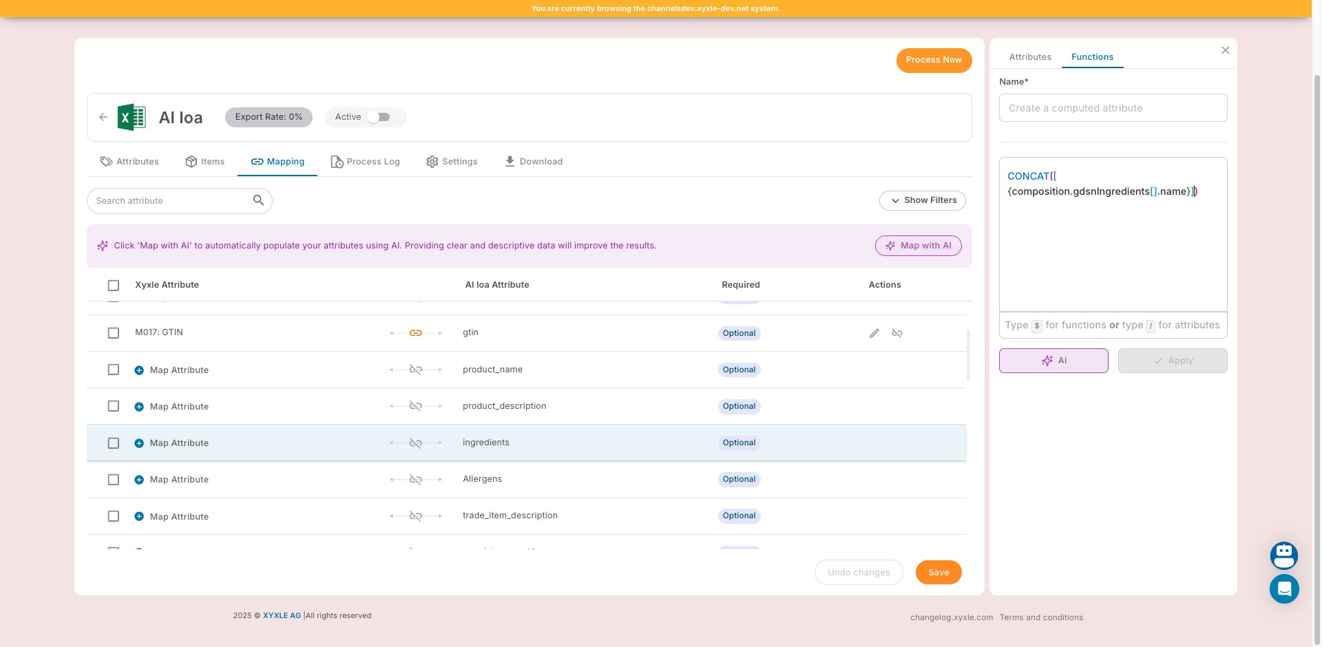 Now you can see the function selected from the list.