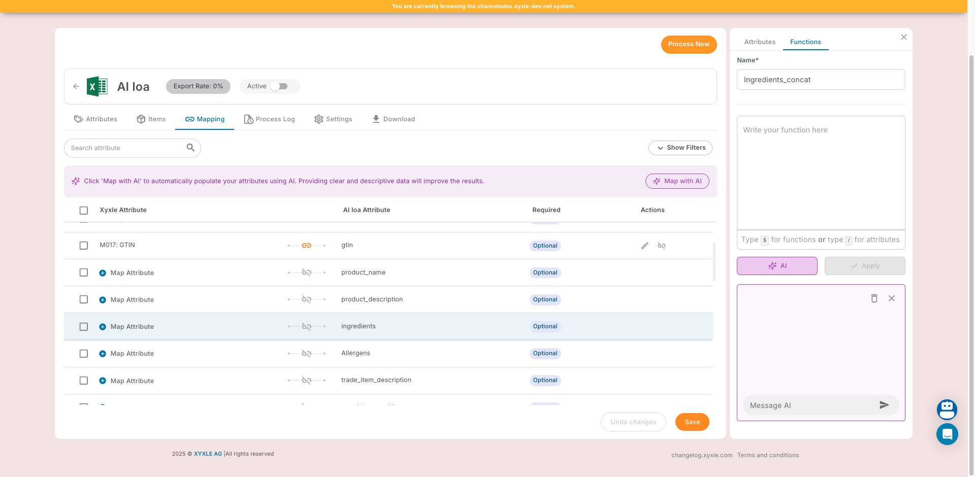 The other option would be to create a function with AI.