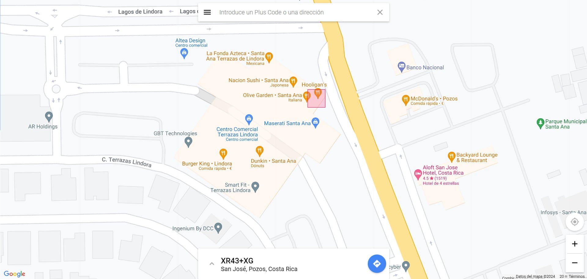 Una vez seleccionada la posición exacta, en la parte inferior podrá observar unos números y letras. Dar click en dicho apartado, y de esta manera se abrirá una ventana con la información que necesitamos.