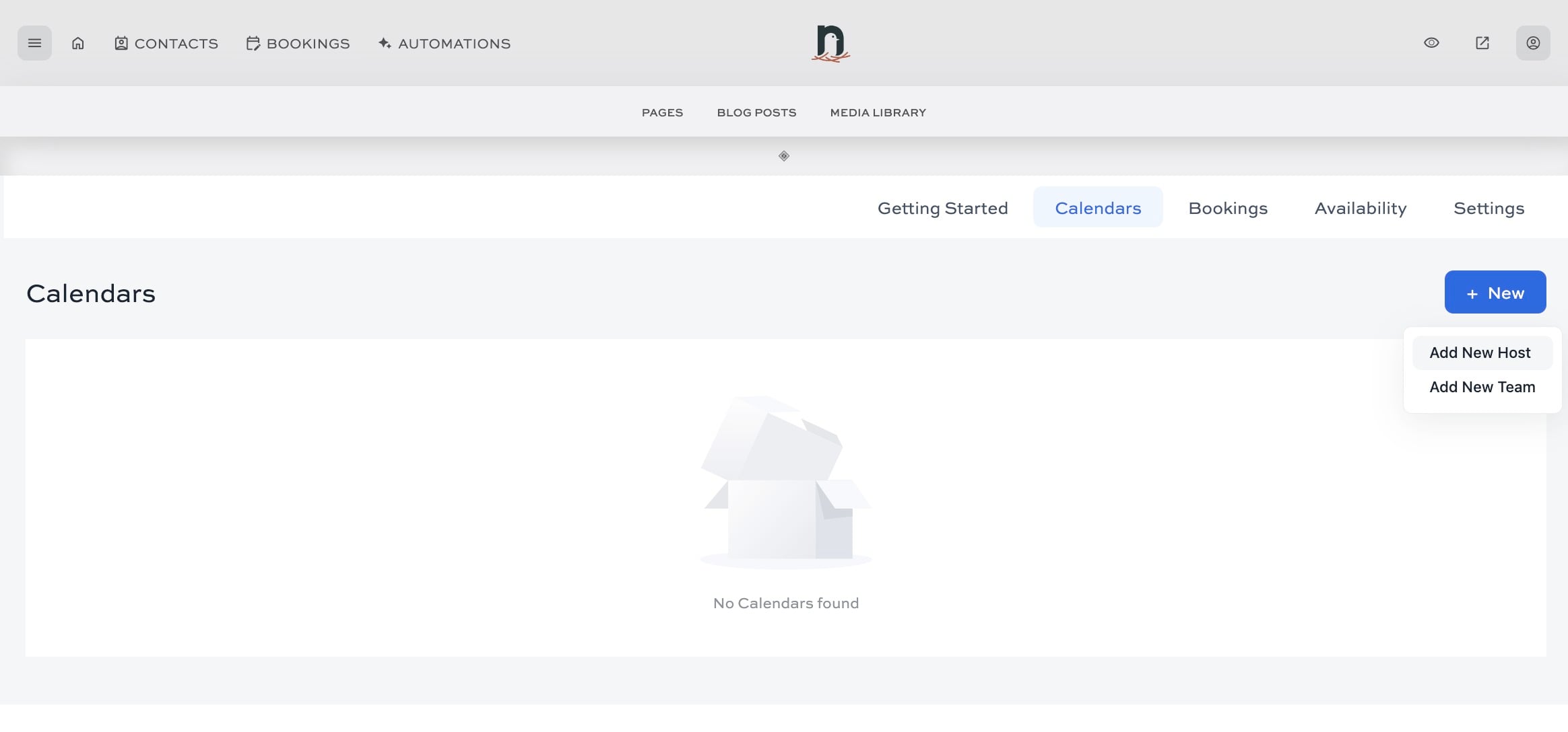 Click on "Add New Host"