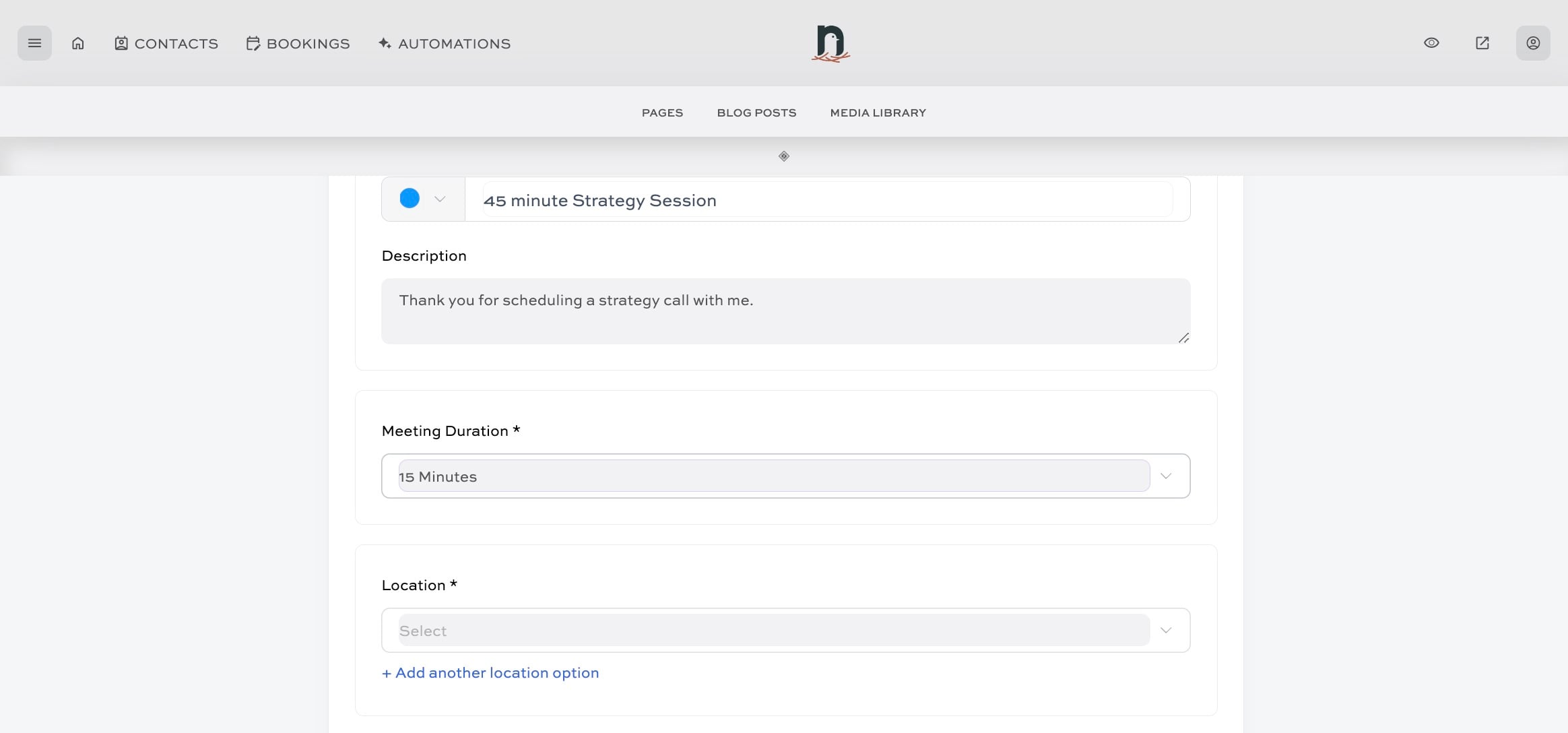 Add a description. This will appear on the calendar itself, so it's good to keep it brief.