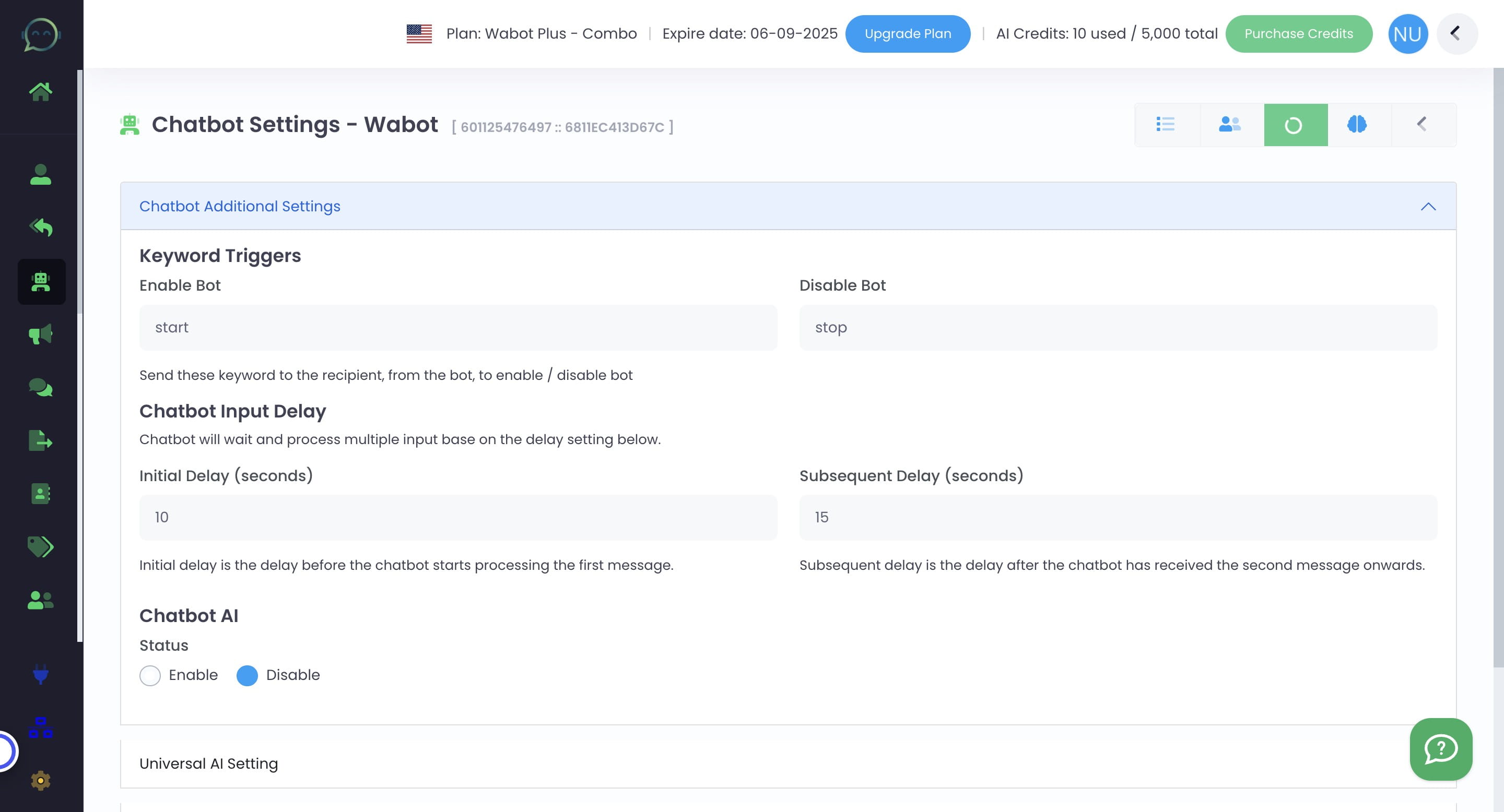 Click here to enable the chatbot AI