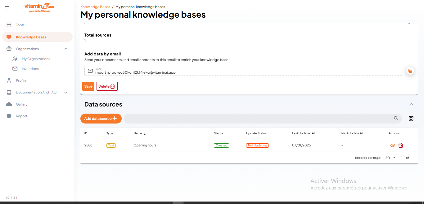 To view all your data sources in a grid-like view, simply click on this icon button
