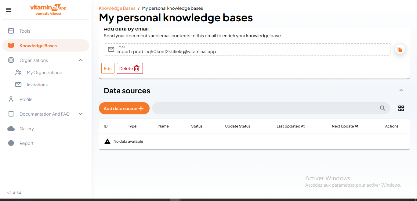 Click on "Add data source"