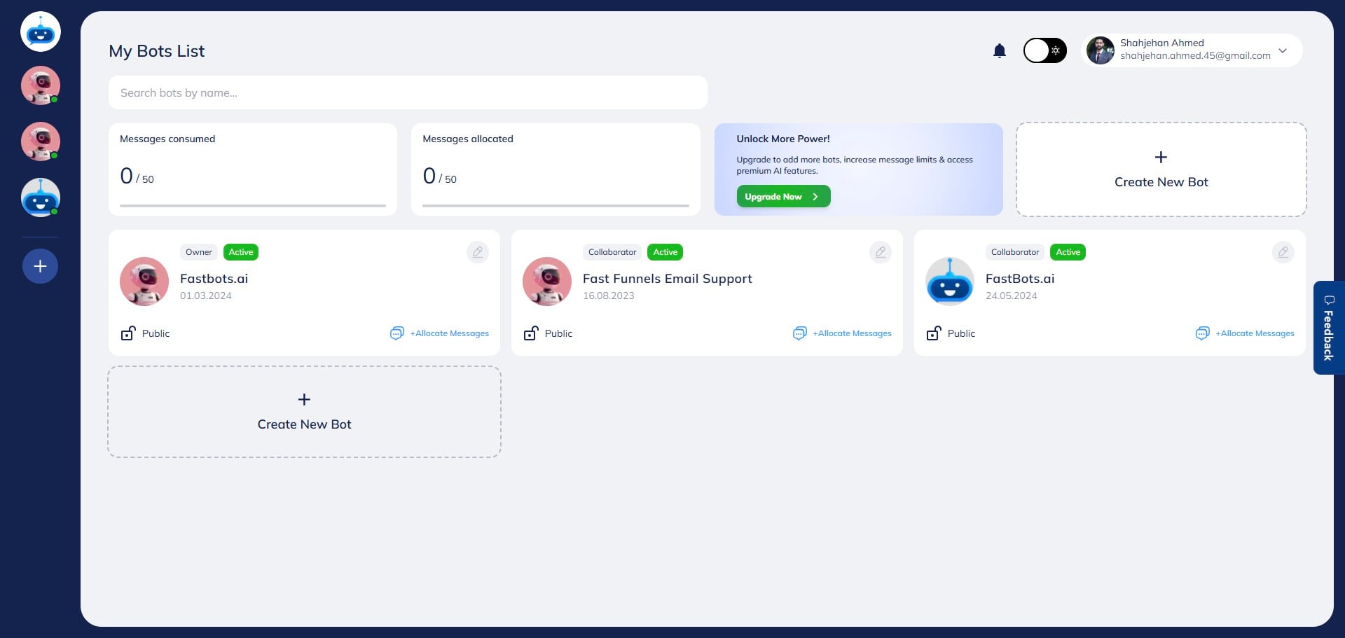 Select the chatbot you want to configure.