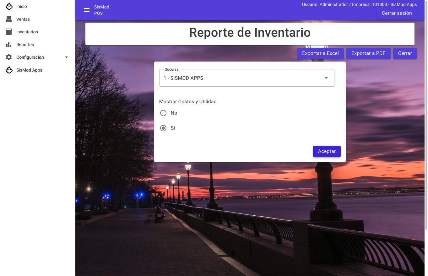 Para procesar repote de click en "Aceptar".