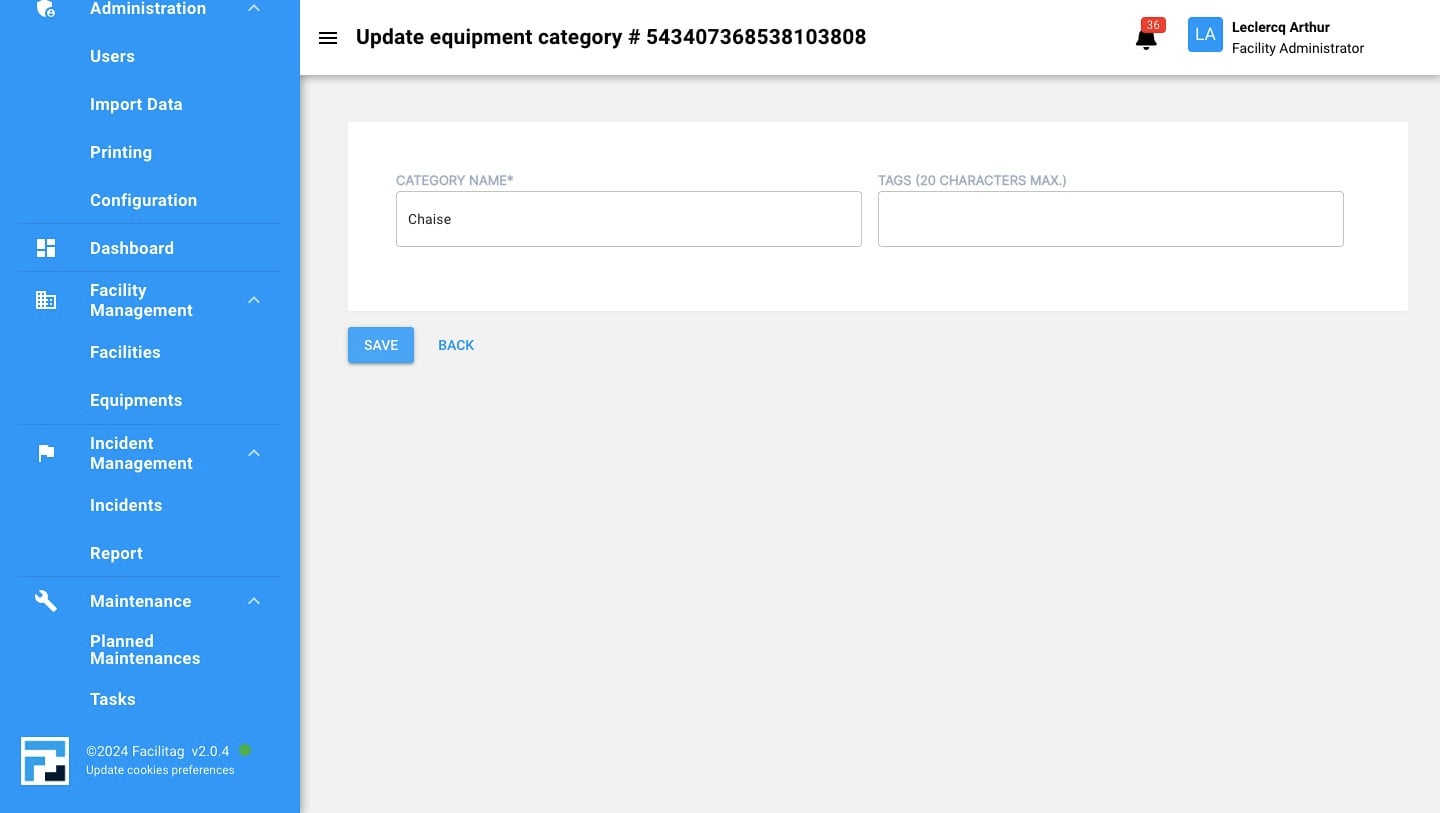 Update Tags or name and Click on "Save"