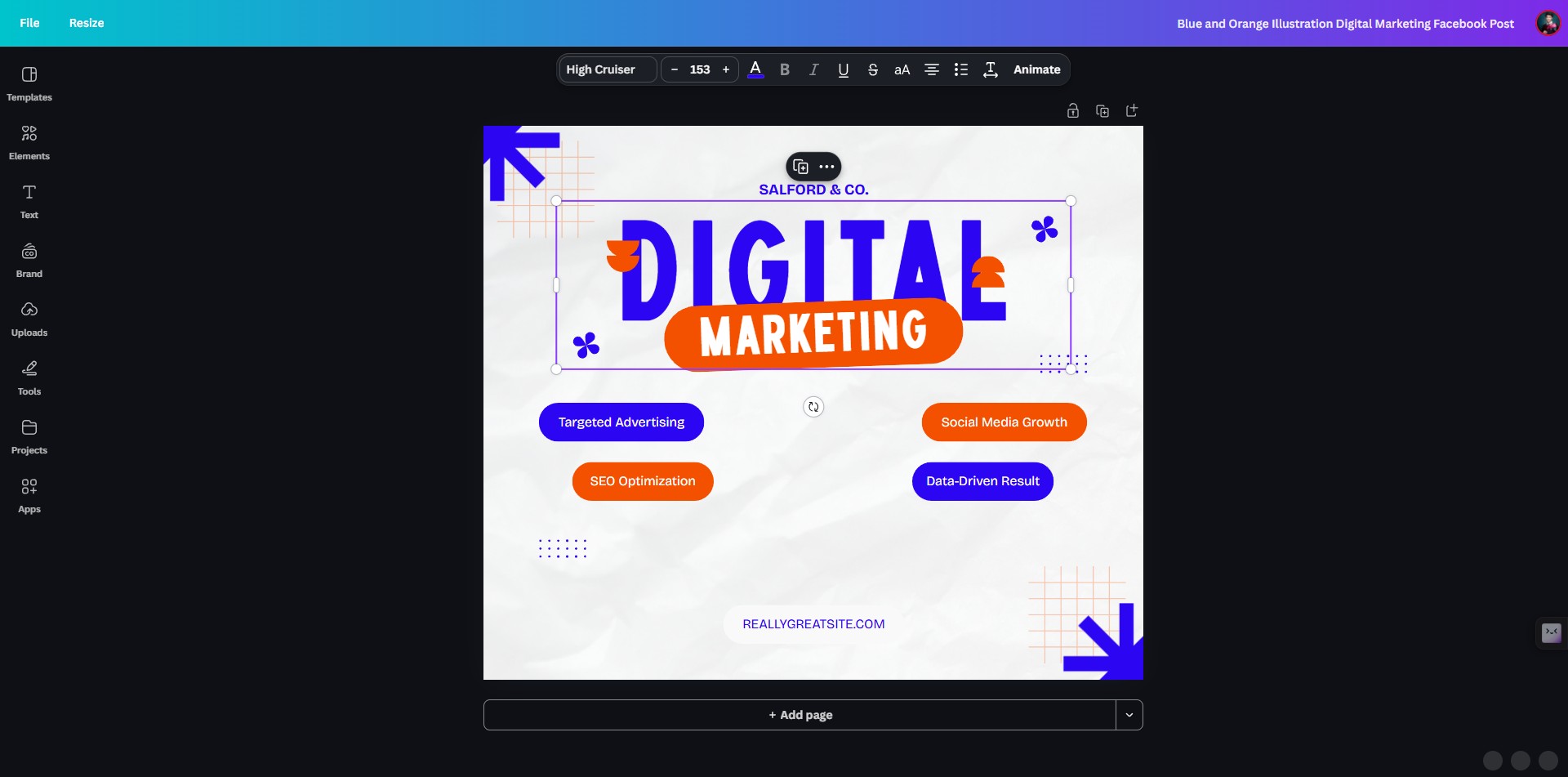 Click on an element and modify