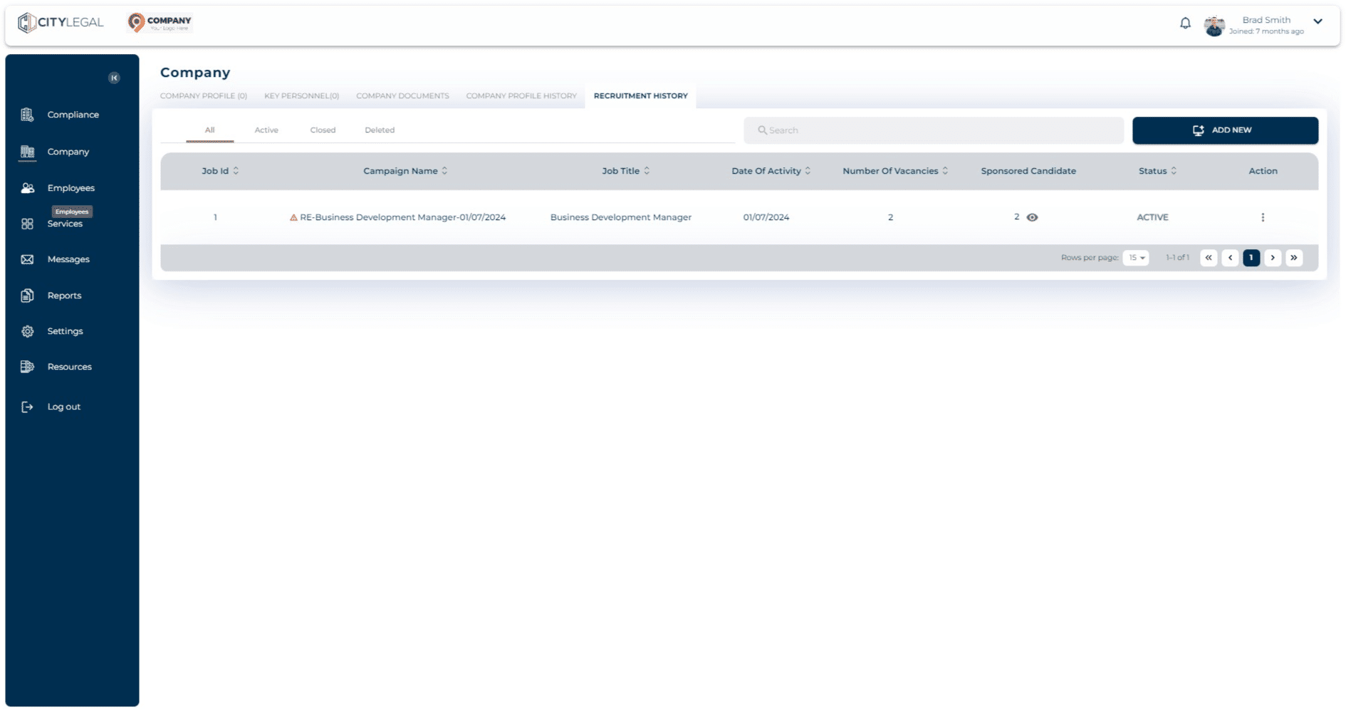 Another way of assigning the same recruitment campaign to multiple employees is through the 'Employees' section.