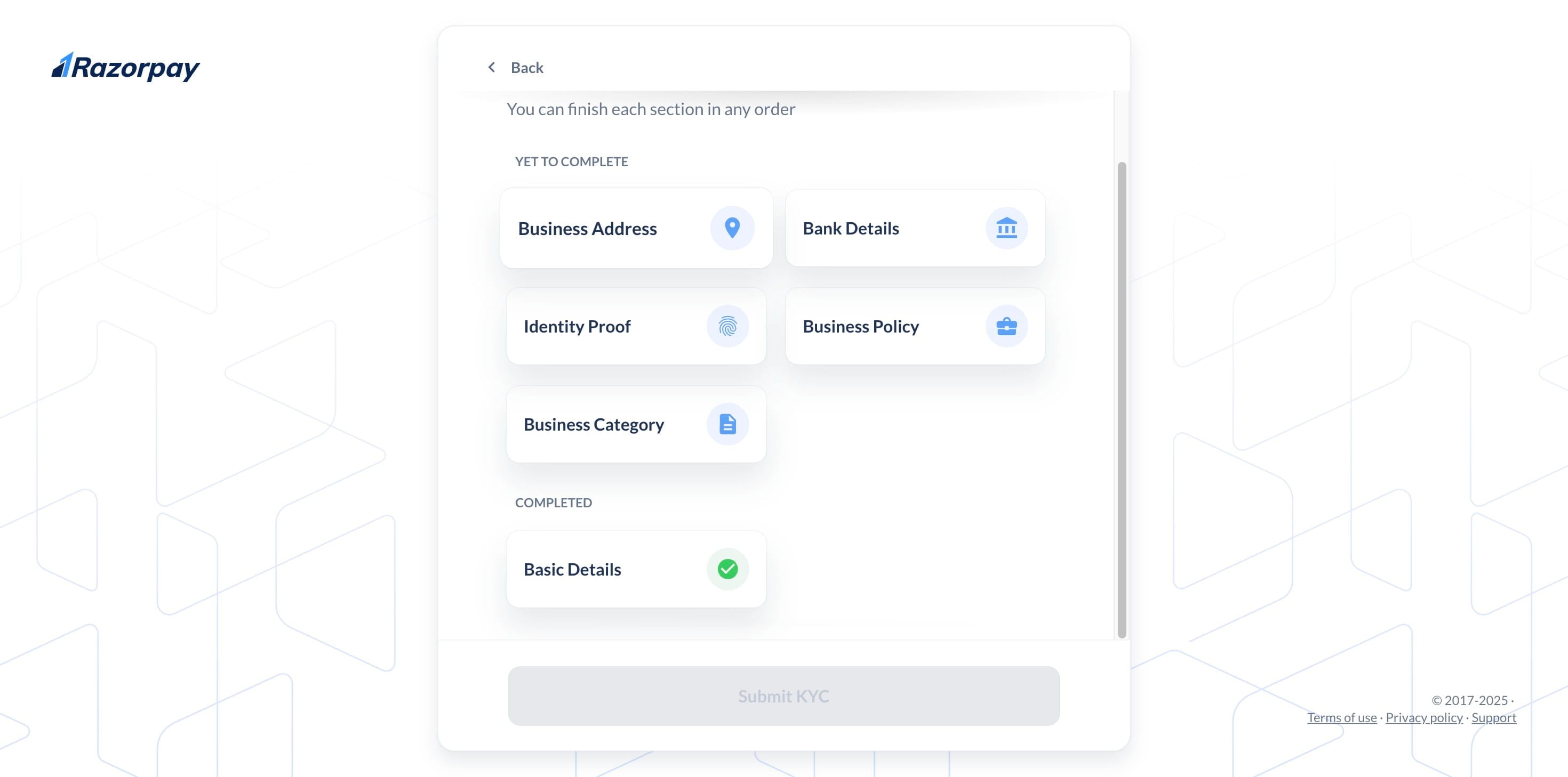 Select "Business Address" and proceed.