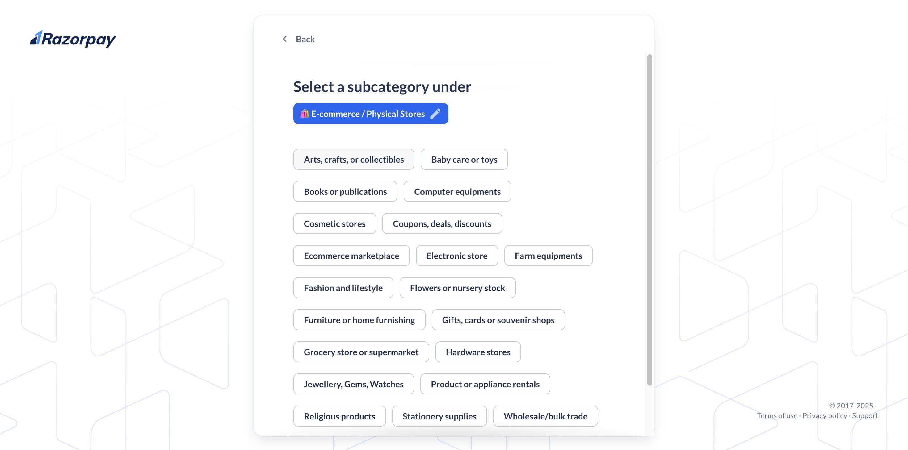 Choose your subcategory accordingly.