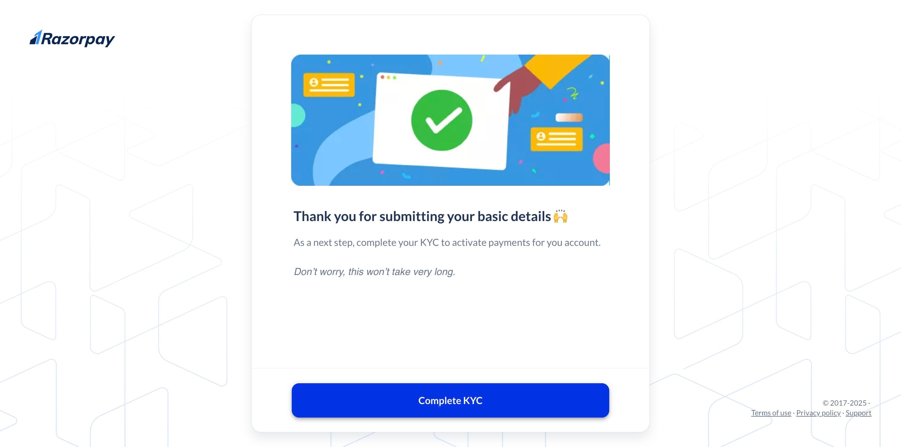 click on "Complete KYC".