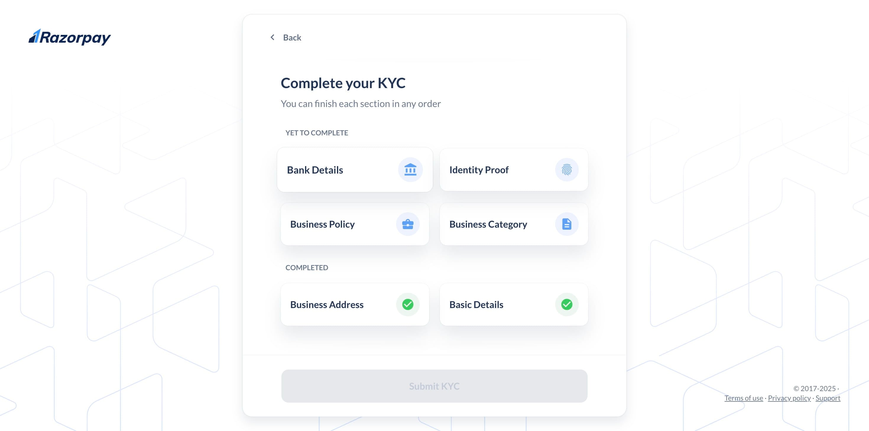 Click the "**Bank Detail**" icon to proceed.
