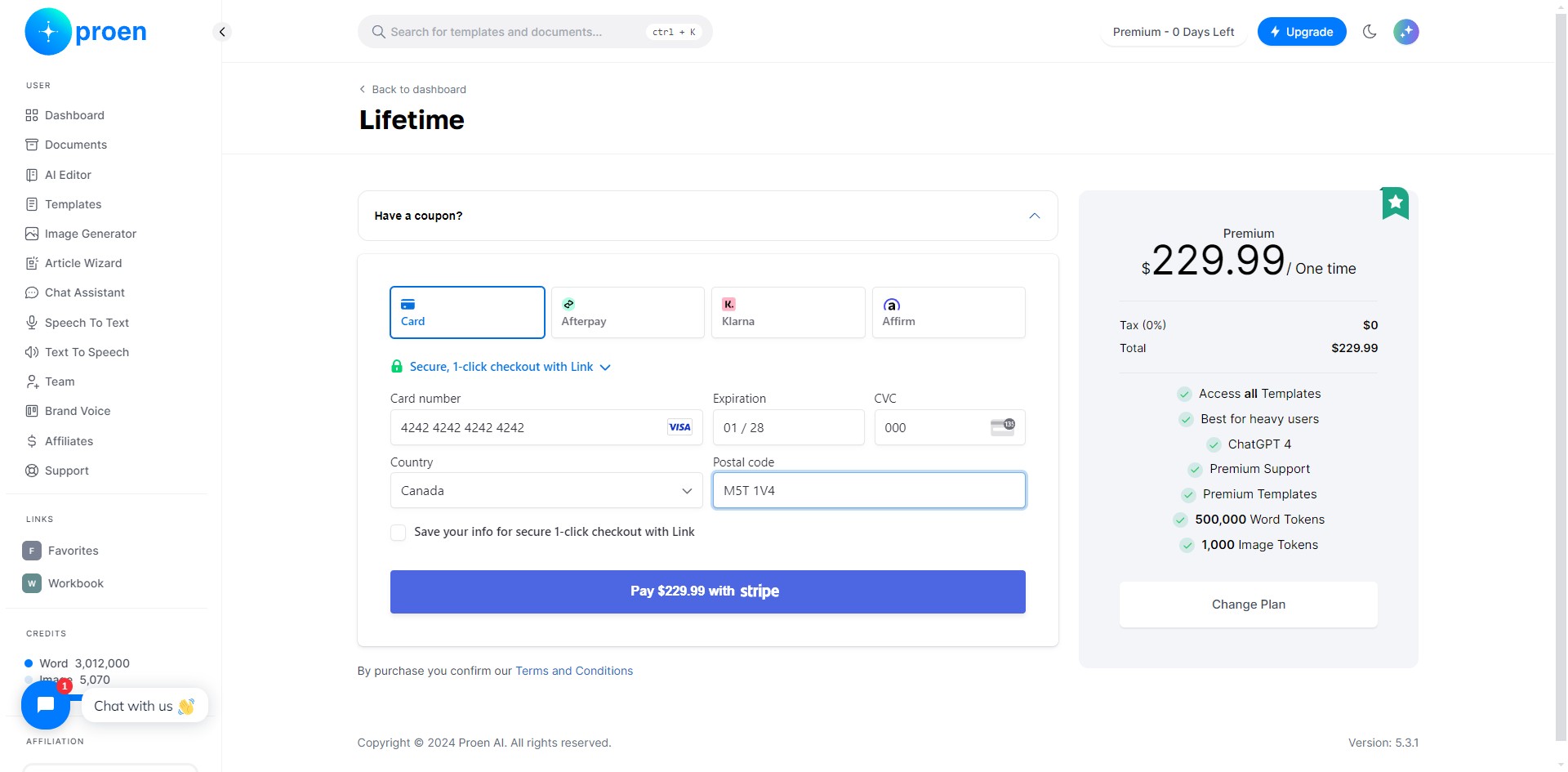 Select your method of payment and follow the prompts.