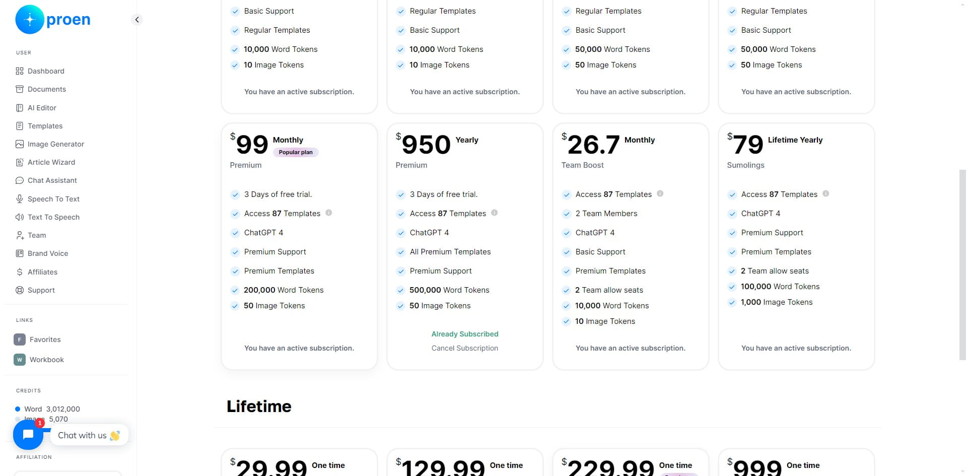 Our Team Boost plan, available monthly, gives you the same benefits as the Early plan, in addition to giving you two team members and access to Premium templates