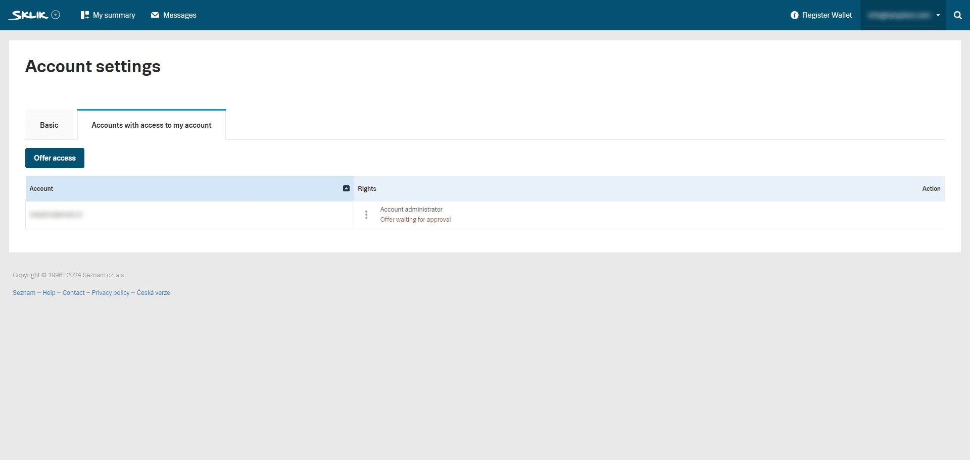 You've succesfully granted access to your account!