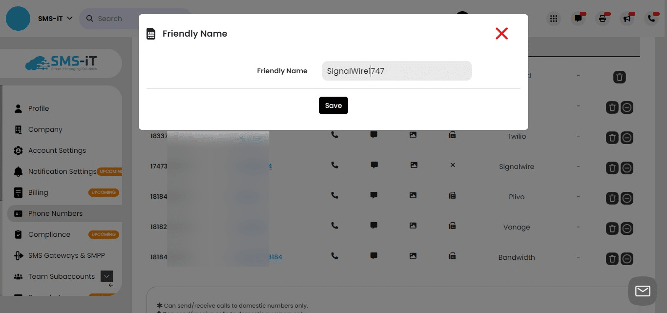 create a "Friendly Name", a name that you'll be able to recognize on the platform.