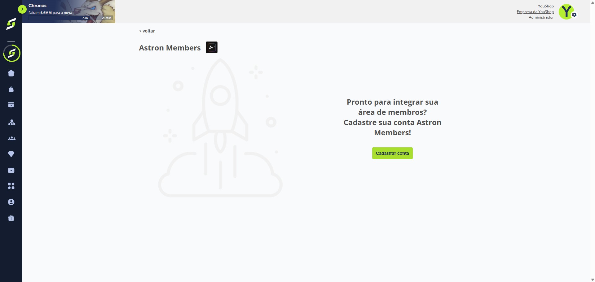 Clique em "Cadastrar conta".