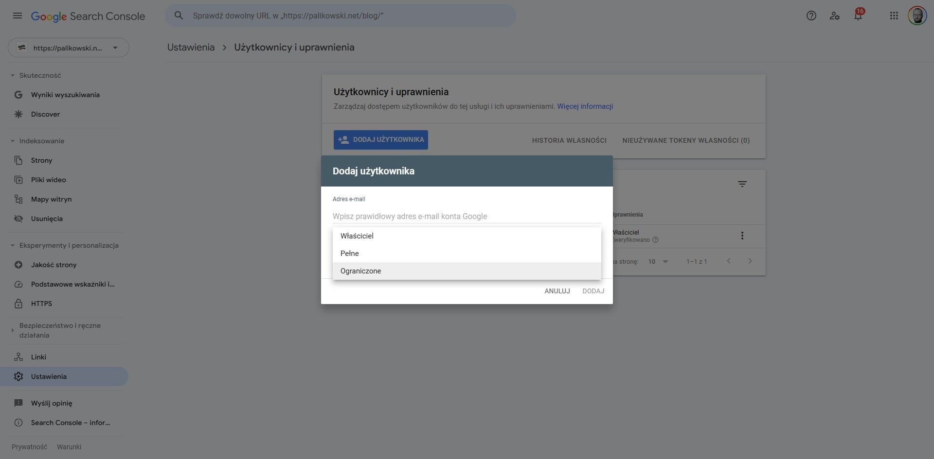 Wypierz poziom uprawnień - przed podpisaniem umowy i NDA zalecam "Ograniczone", dla zakontraktowanych lub zaufanych osób możesz wybrać "Pełne"